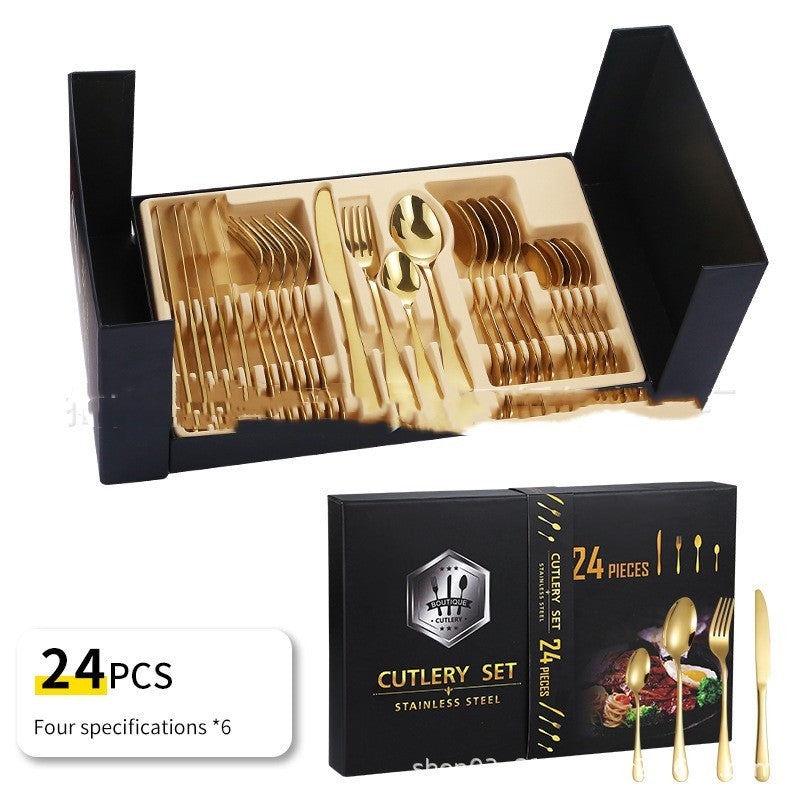 Home Luxury 24-piece Stainless Steel Tableware Set