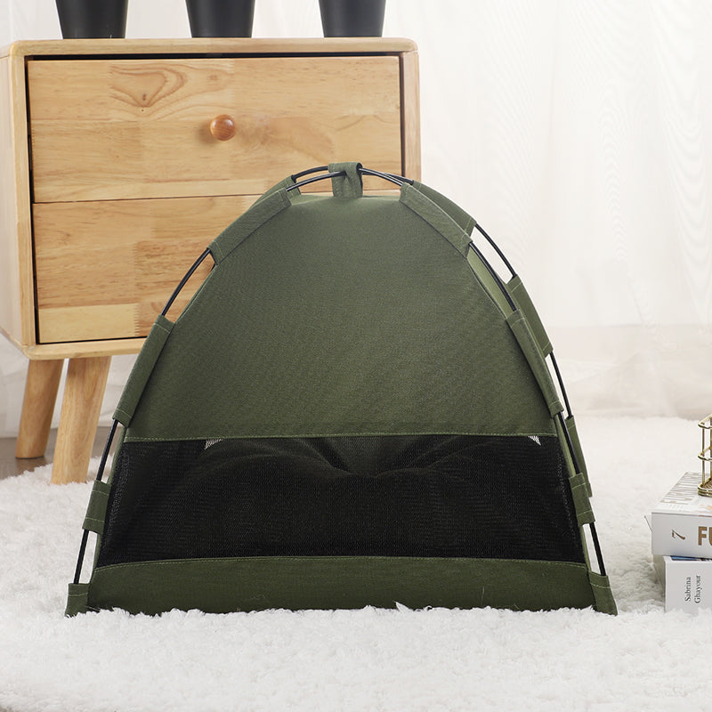 Pet Cat Camping Tent House Cooling Mat Pet Sofa Dog Bed with Cushion for Dog Kennel Indoor Cat Bed Pets Products