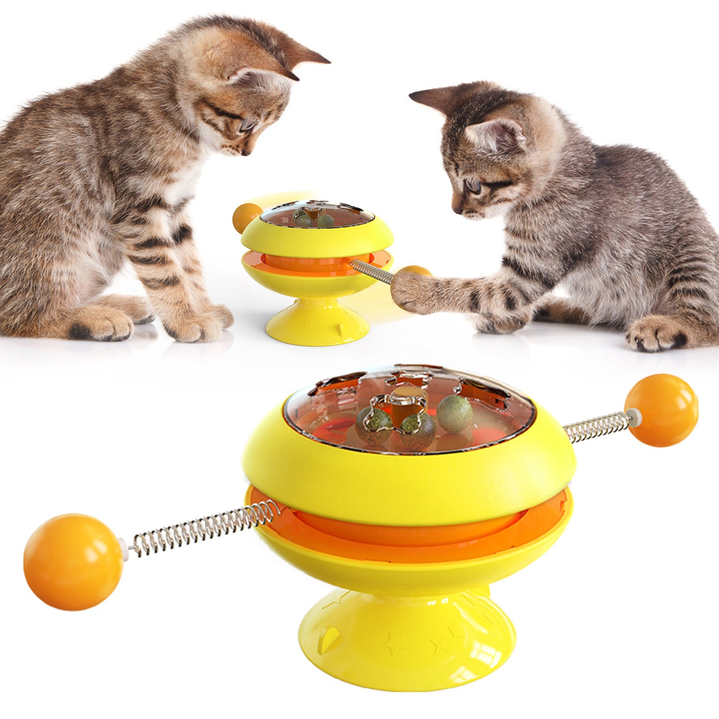 Pet Rotating Cat Toy with Catnip Interactive Training Toy for Kitten Accessories Pet Products