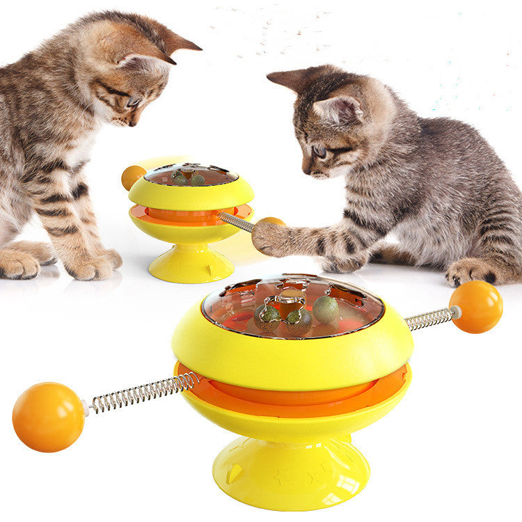 Pet Rotating Cat Toy with Catnip Interactive Training Toy for Kitten Accessories Pet Products
