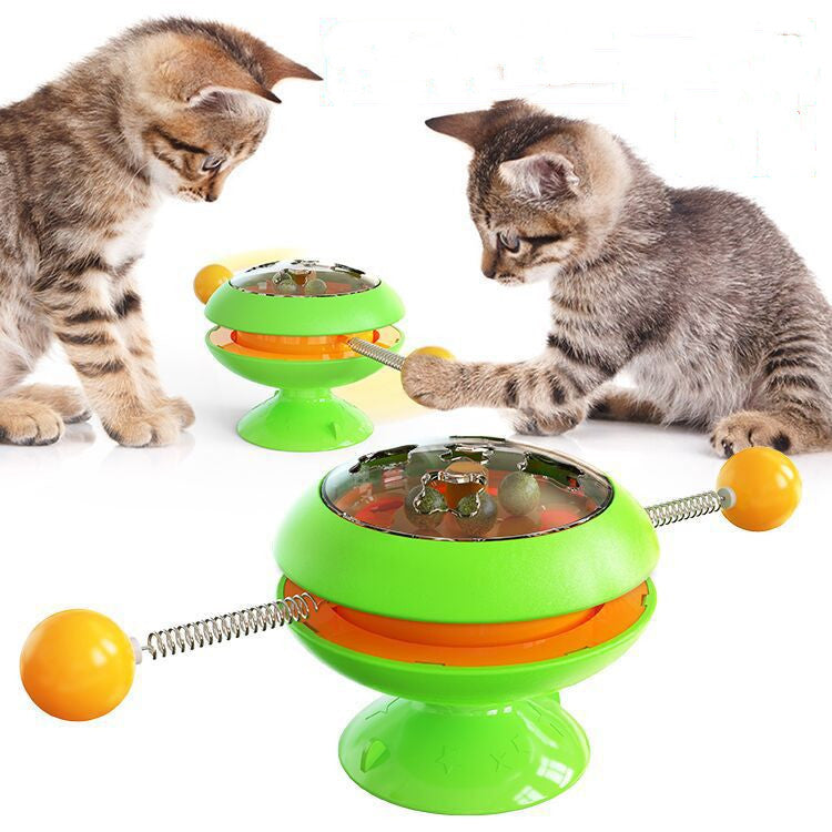 Pet Rotating Cat Toy with Catnip Interactive Training Toy for Kitten Accessories Pet Products