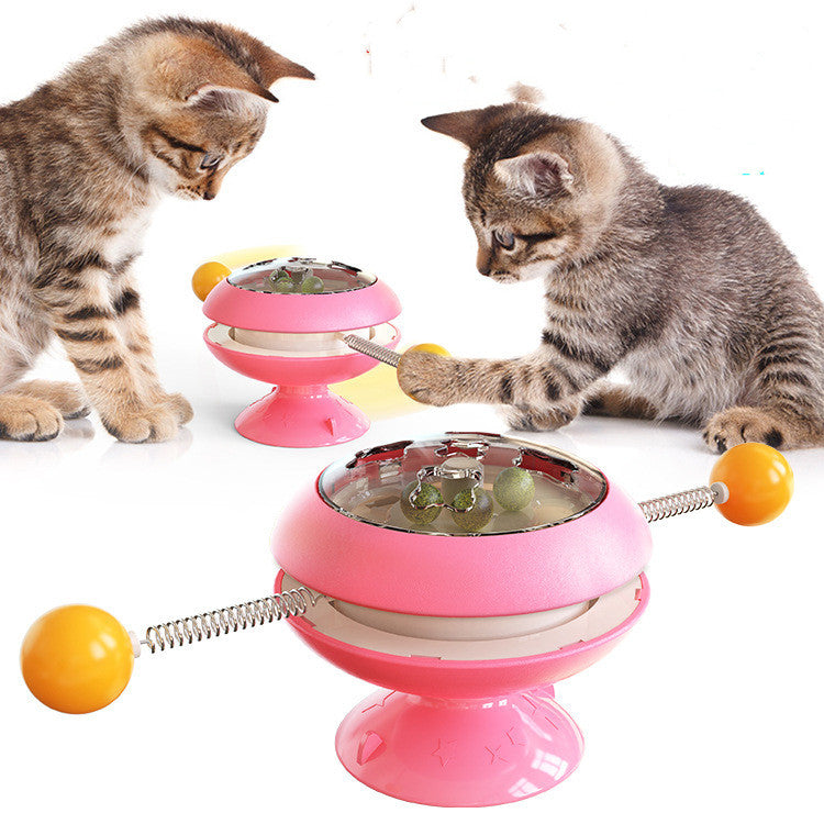 Pet Rotating Cat Toy with Catnip Interactive Training Toy for Kitten Accessories Pet Products