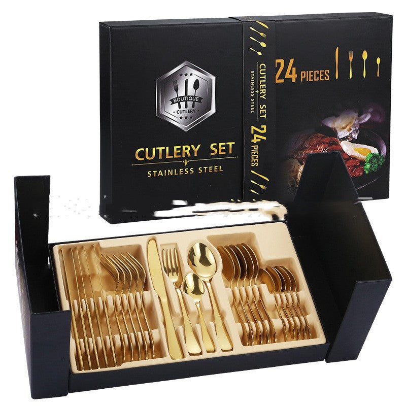 Home Luxury 24-piece Stainless Steel Tableware Set