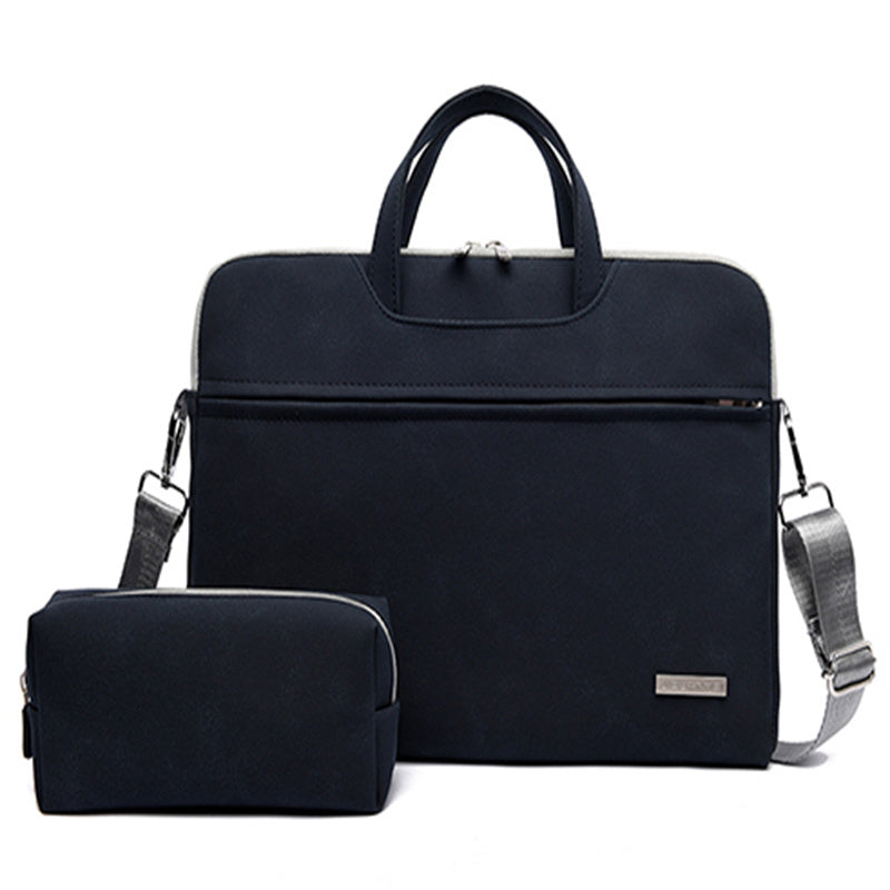 Home Office Women Leather Laptop Notebook Carrying Briefcase for MacBook Air 13.3 14 15.6 Inch Men Handbags Shoulder Mouse Bag