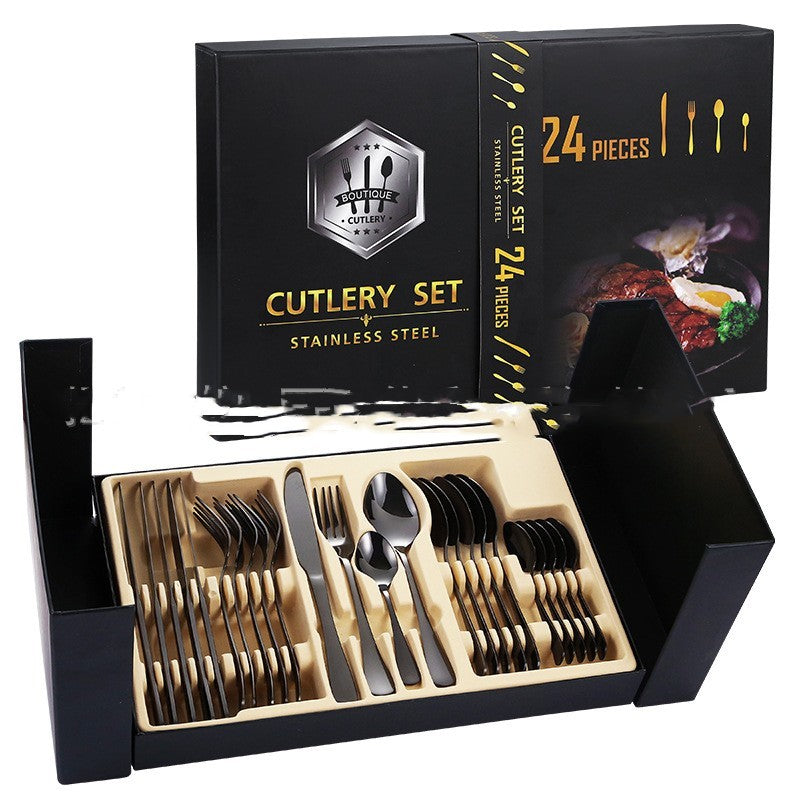 Home Luxury 24-piece Stainless Steel Tableware Set