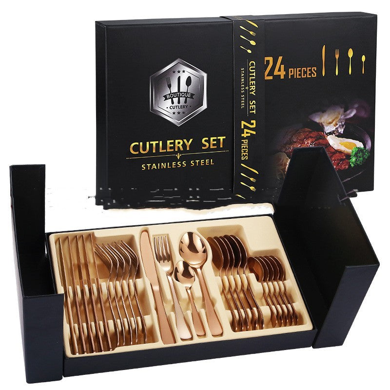 Home Luxury 24-piece Stainless Steel Tableware Set
