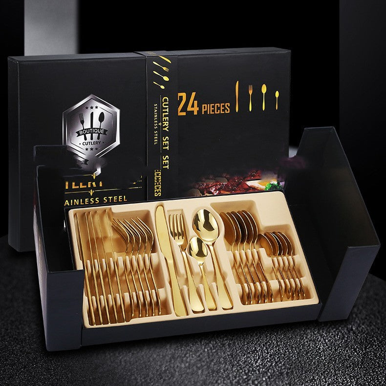 Home Luxury 24-piece Stainless Steel Tableware Set