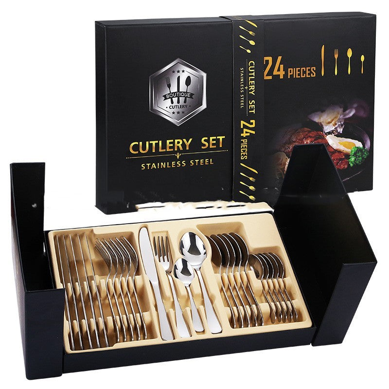 Home Luxury 24-piece Stainless Steel Tableware Set