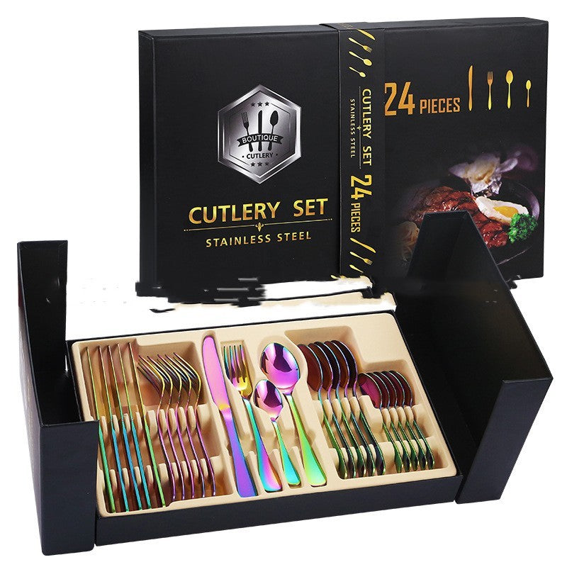 Home Luxury 24-piece Stainless Steel Tableware Set