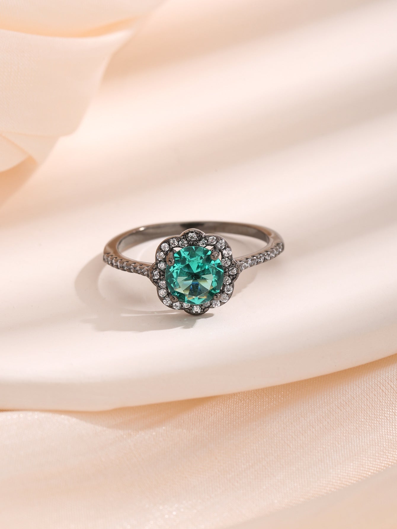 Women's Retro Vintage Sterling Silver Palaiba Flower Ring
