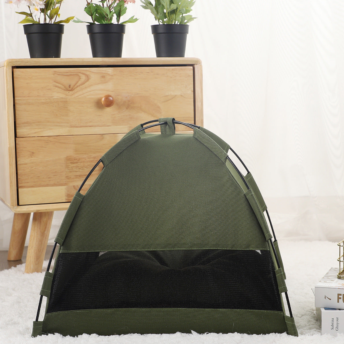 Pet Cat Camping Tent House Cooling Mat Pet Sofa Dog Bed with Cushion for Dog Kennel Indoor Cat Bed Pets Products