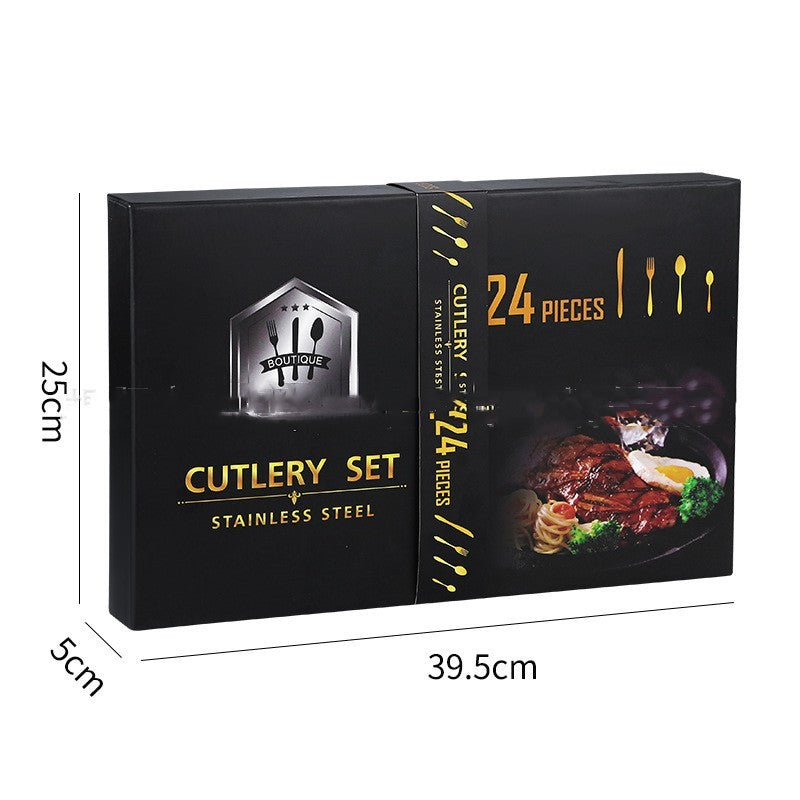Home Luxury 24-piece Stainless Steel Tableware Set
