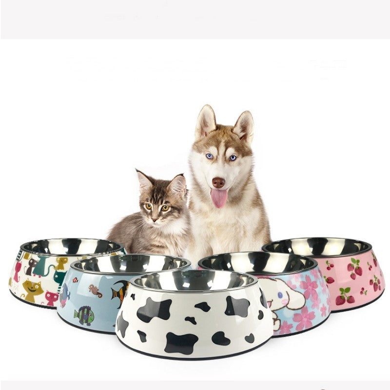 Pet Stainless Steel Decor Dog Bowl Cat Food Bowl Pet Supplies