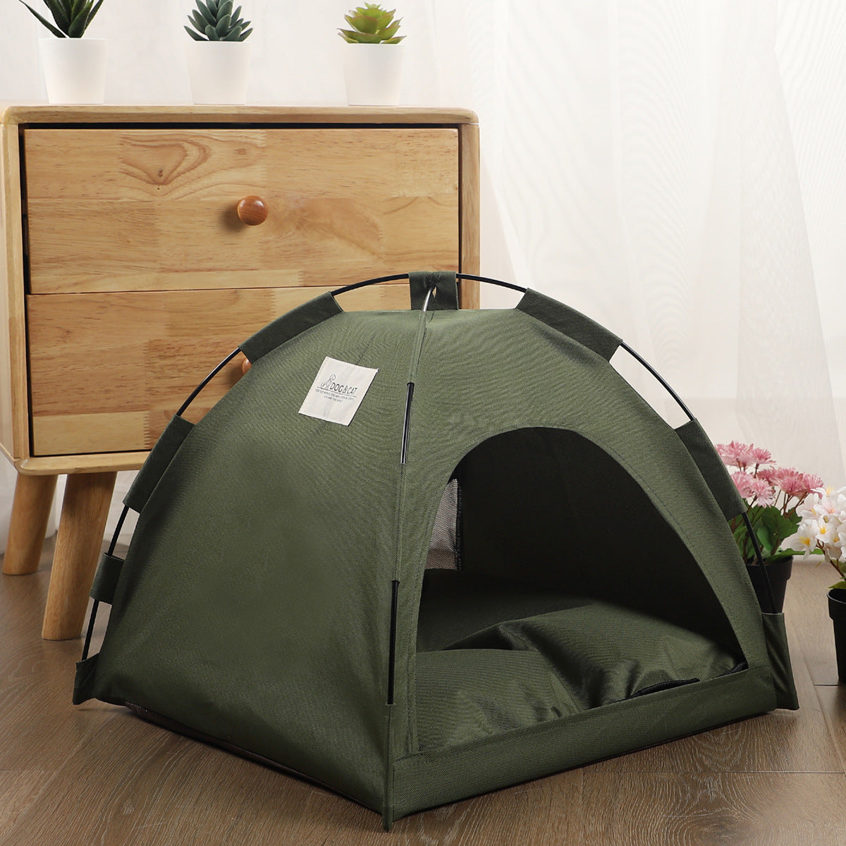 Pet Cat Camping Tent House Cooling Mat Pet Sofa Dog Bed with Cushion for Dog Kennel Indoor Cat Bed Pets Products