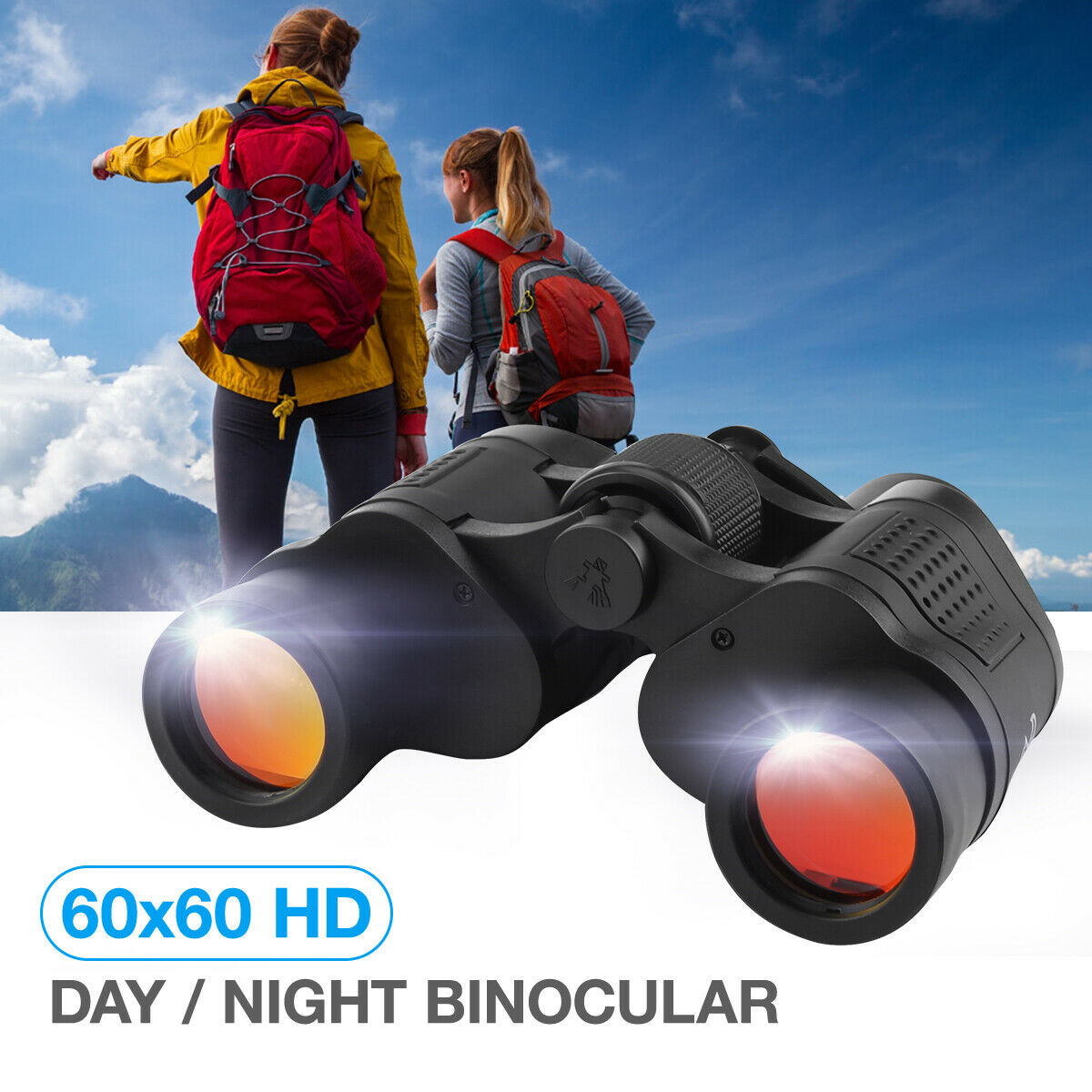 Camping 60x60 High Power Night Vision Binoculars with Coordinates Portable Telescope for Hunting Sports Travel Sightseeing