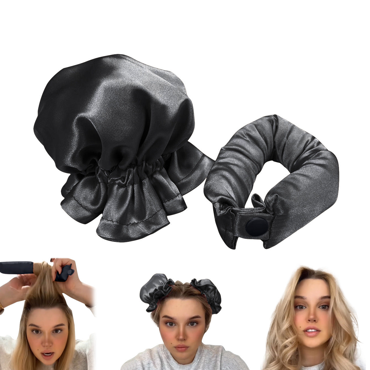 Women Hair Heatless Curl Stick with Cloth Cover Hair Curler Headband Hair Rollers Wave Form Curling Rod Hair Style Tools Gadgets