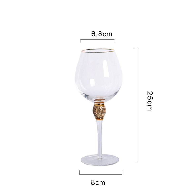 Home Decor Champagne Goblet with Diamond Wine Vessel