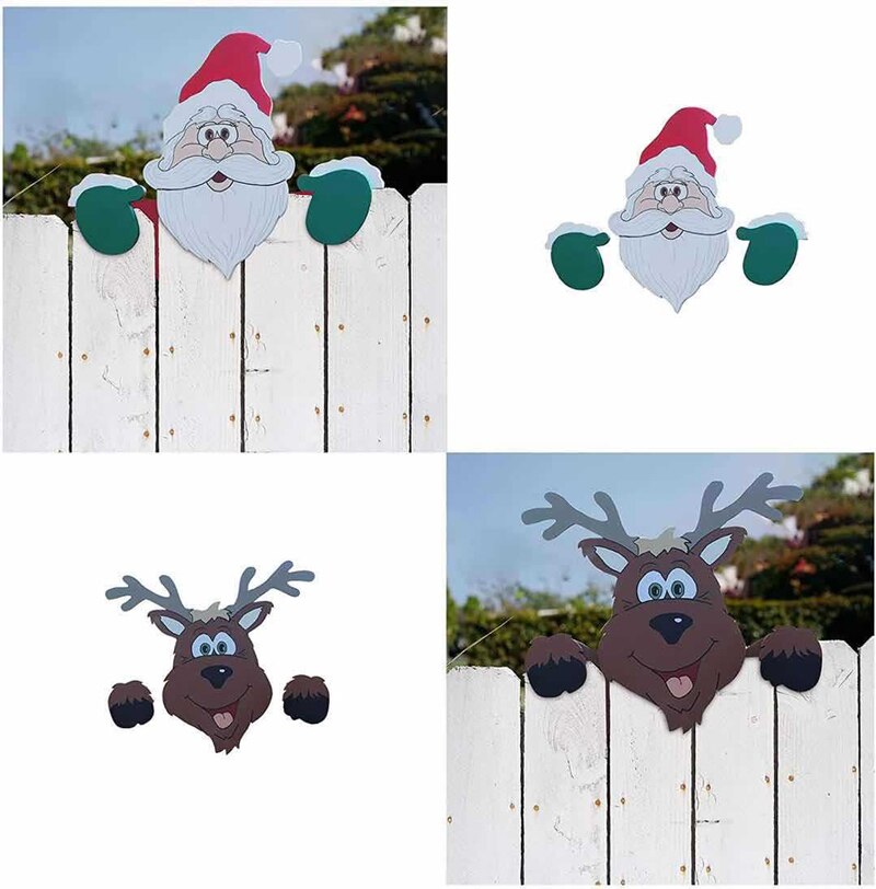 Holiday Christmas Themed Fence Garden Top Decoration