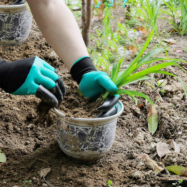 Garden Genie Gloves with Claws for Digging and Planting: Breathable Gardening Gloves for Yard Work