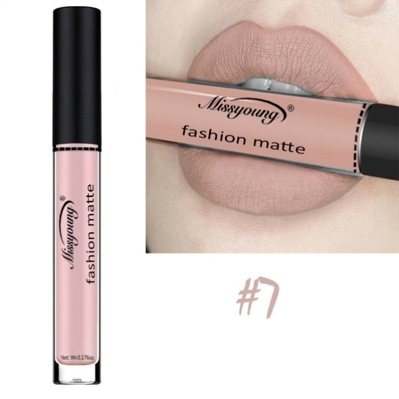 Women's Luxurious Liquid Lip Gloss Lipstick Non-Stick Classic Matte Makeup Lipstick