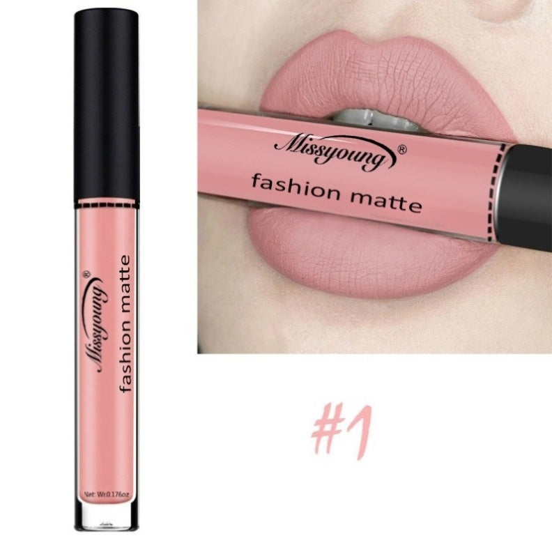 Women's Luxurious Liquid Lip Gloss Lipstick Non-Stick Classic Matte Makeup Lipstick