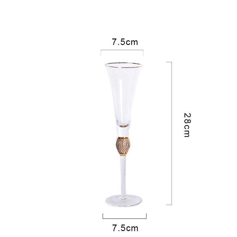 Home Decor Champagne Goblet with Diamond Wine Vessel