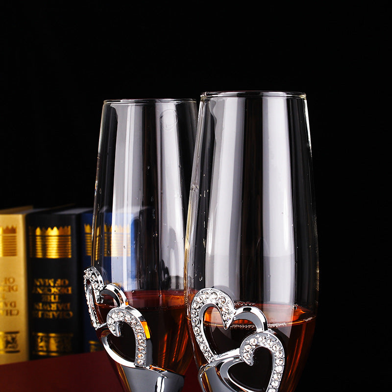 Home Decor Heart-Shaped Champagne Glass Flute Set