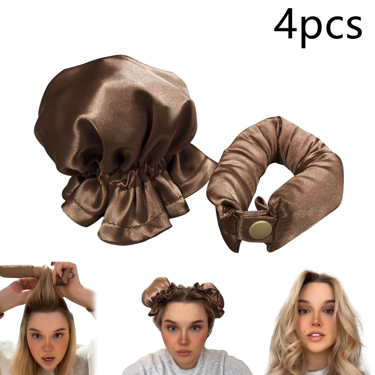 Women Hair Heatless Curl Stick with Cloth Cover Hair Curler Headband Hair Rollers Wave Form Curling Rod Hair Style Tools Gadgets