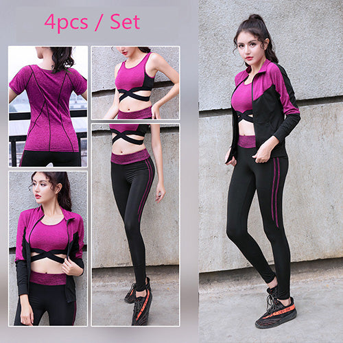 Women's Fitness Exercise Four-piece Fitness Set