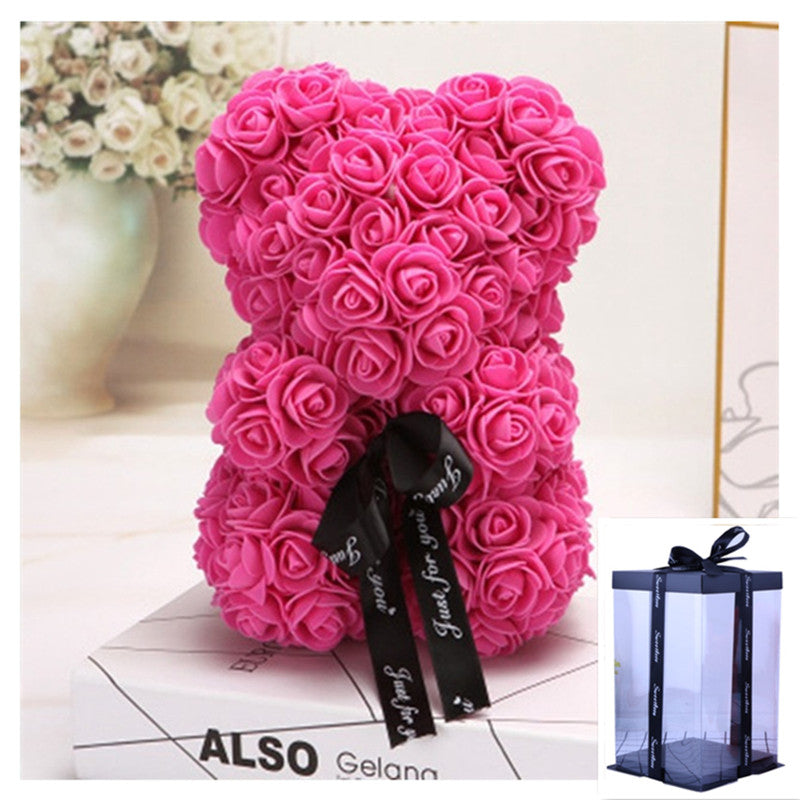 Valentine's Day Gift Rose Bear Eternal Flower Rose Teddy Bear