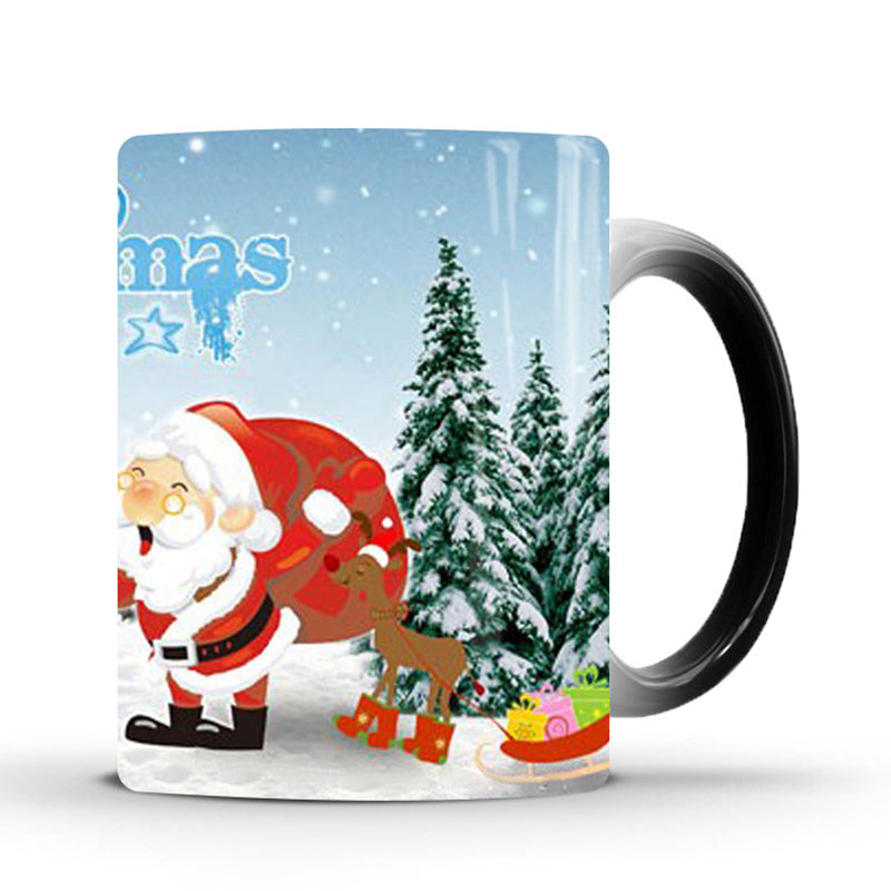 Home Office Holiday Merry Christmas Magic Mug Temperature Color Changing Mugs Heat Sensitive Cup Coffee Tea Milk Mug Novelty Gifts for Kids