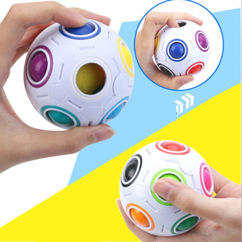 Children High Elasticity Rainbow Puzzle Ball Toy