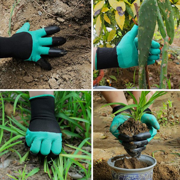 Garden Genie Gloves with Claws for Digging and Planting: Breathable Gardening Gloves for Yard Work