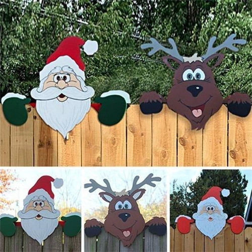 Holiday Christmas Themed Fence Garden Top Decoration