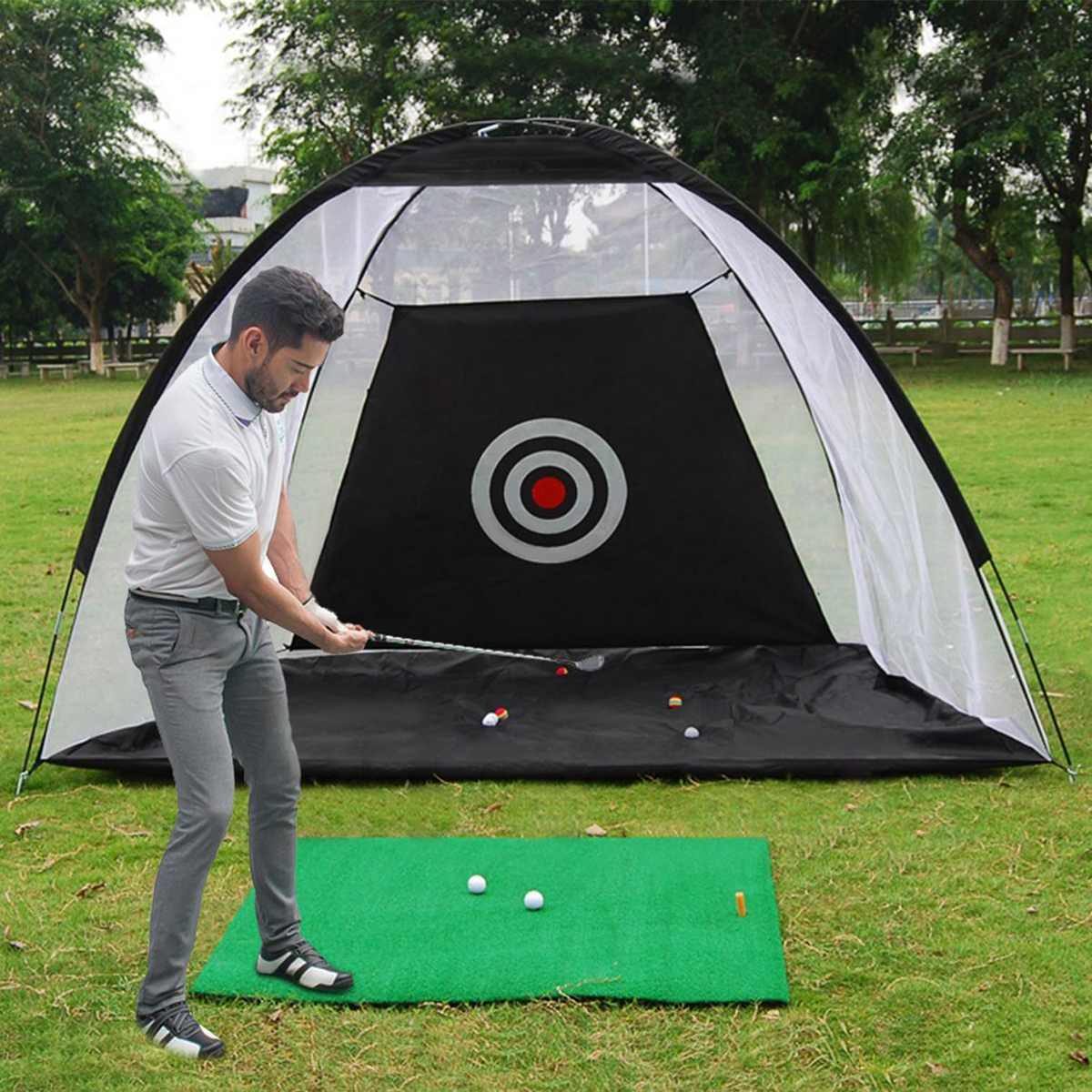 Golf Practice Net Tent Golf Hitting Cage Golf Training Equipment Mesh Outdoor