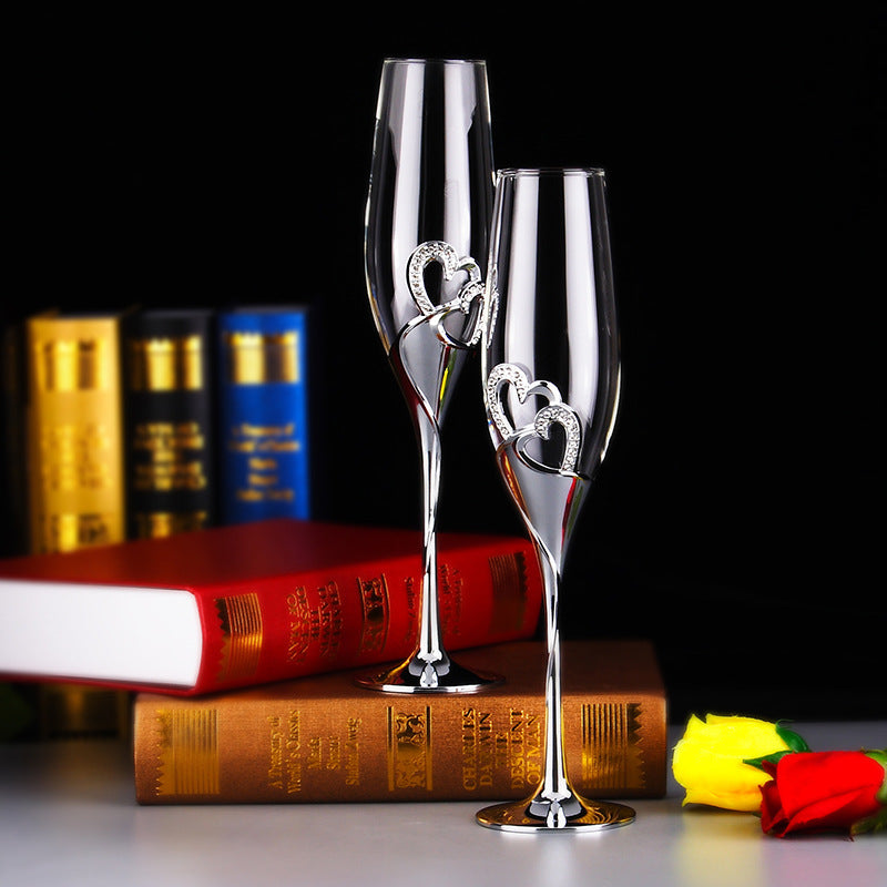 Home Decor Heart-Shaped Champagne Glass Flute Set