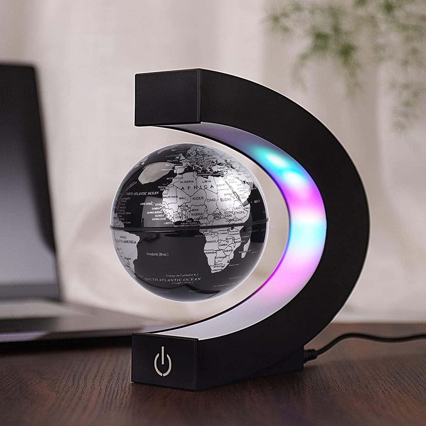 Children and Adults Magnetic Levitating Globe with LED Light - For Kids Adults Learning - 3.5 Inch Floating Globe Decor, Perfect Cool Gift In Office Home