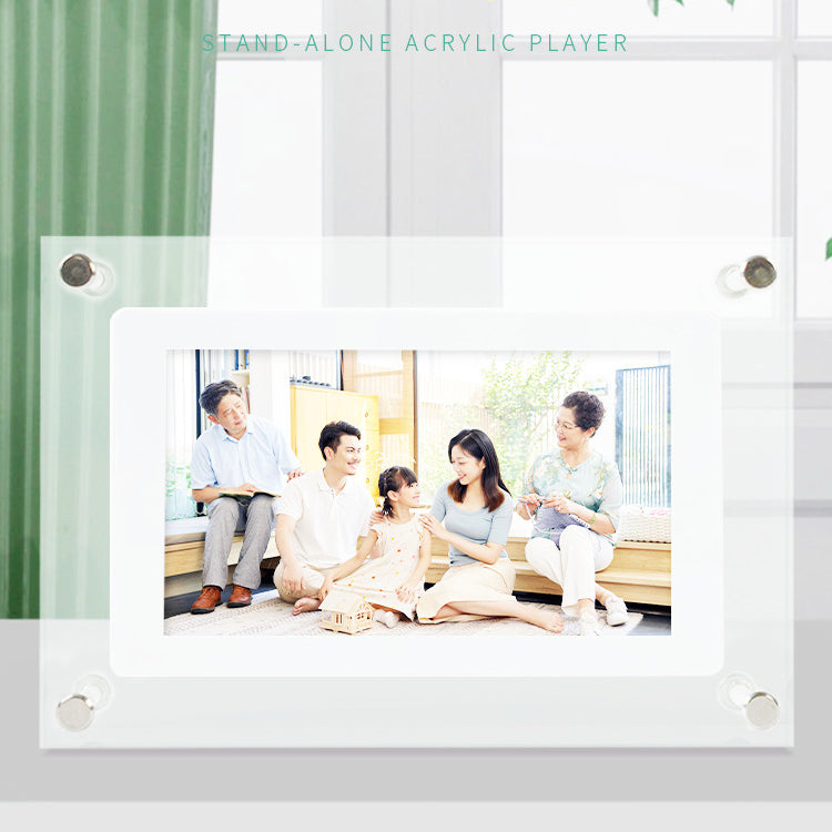 Home Office Digital Acrylic Picture Frame Video Player Digital Photo Frame Vertical Display With 1GB And Battery Type C