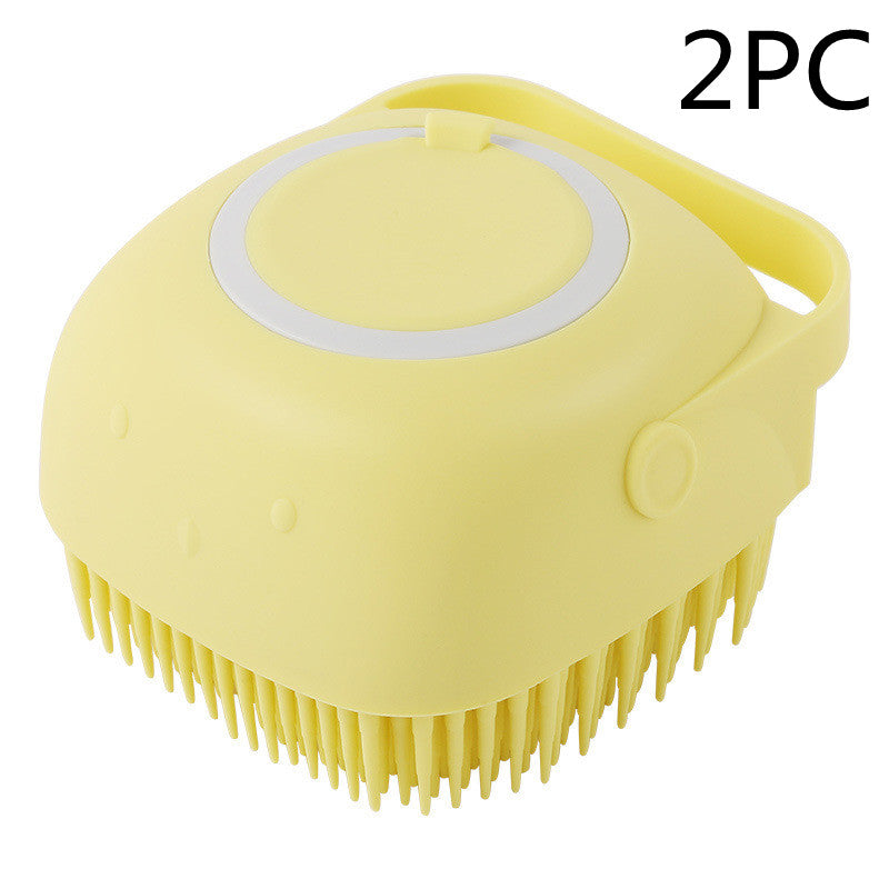 Pet Silicone Bath Cleaning Massage Comb Brush Glove Pet Bathroom Tool can Pour Shampoo Dog Grooming Supplies