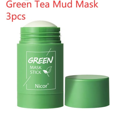 Skin Cleansing Green Tea Clay Mask Stick Oil Control Anti-Acne Whitening Seaweed Mask Skin Care