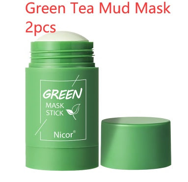 Skin Cleansing Green Tea Clay Mask Stick Oil Control Anti-Acne Whitening Seaweed Mask Skin Care