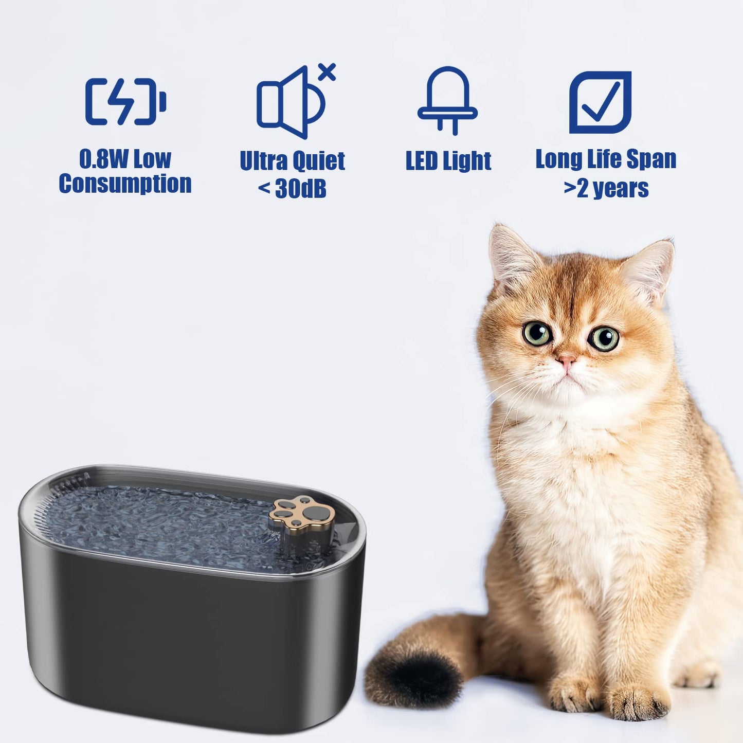 Pet 3L Cat Water Fountain Filter Automatic Drinker for Dogs Cats Pet Water Dispenser Ultra-Quiet Water Dispenser With LED Light Pet Products