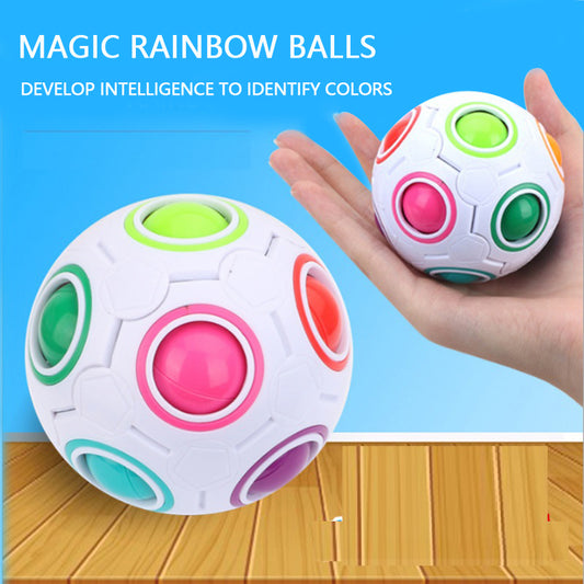 Children High Elasticity Rainbow Puzzle Ball Toy