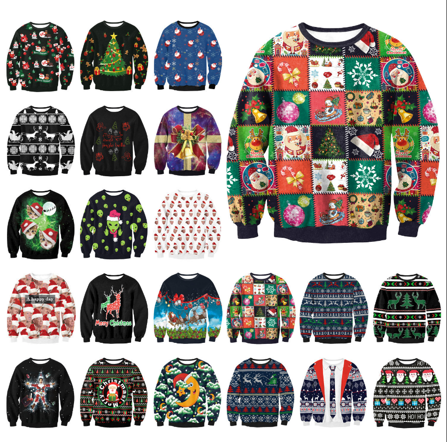 Holiday UGLY CHRISTMAS SWEATER Vacation Santa Elf Funny Women Men Sweaters Winterwear