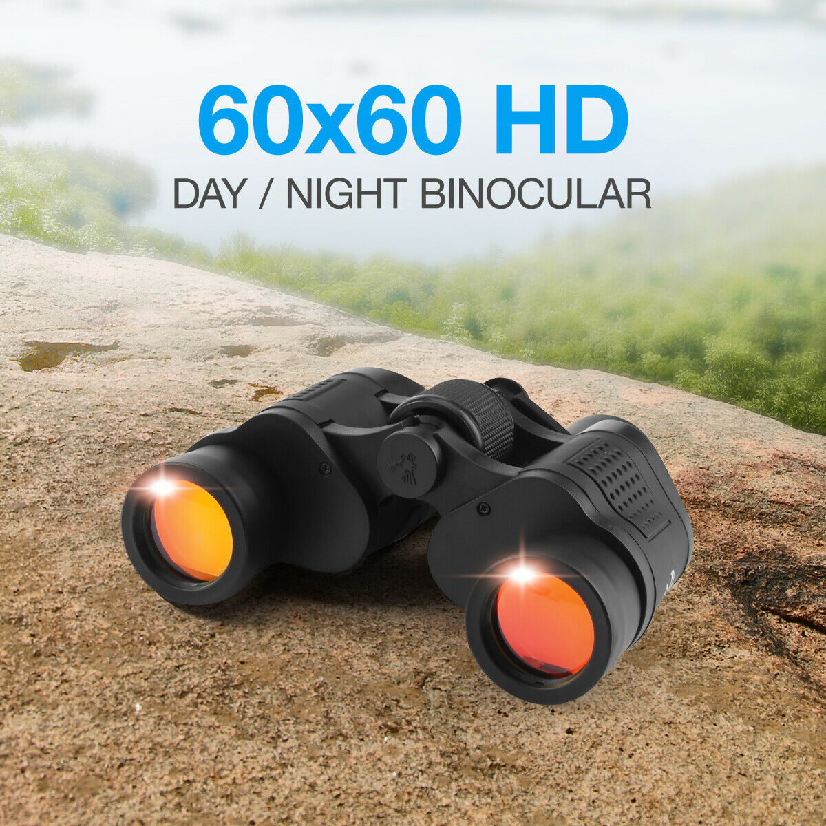 Camping 60x60 High Power Night Vision Binoculars with Coordinates Portable Telescope for Hunting Sports Travel Sightseeing