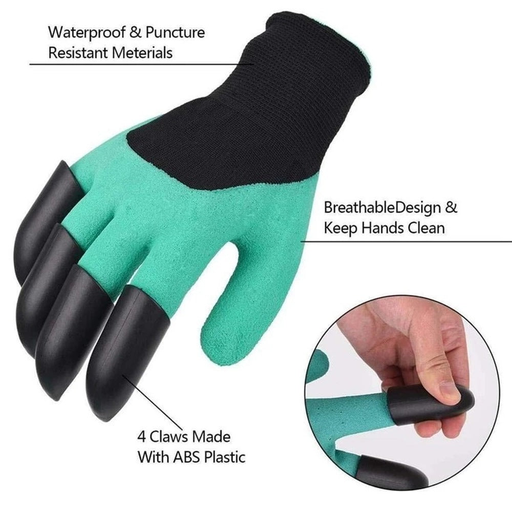 Garden Genie Gloves with Claws for Digging and Planting: Breathable Gardening Gloves for Yard Work