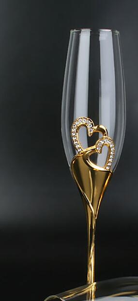 Home Decor Heart-Shaped Champagne Glass Flute Set