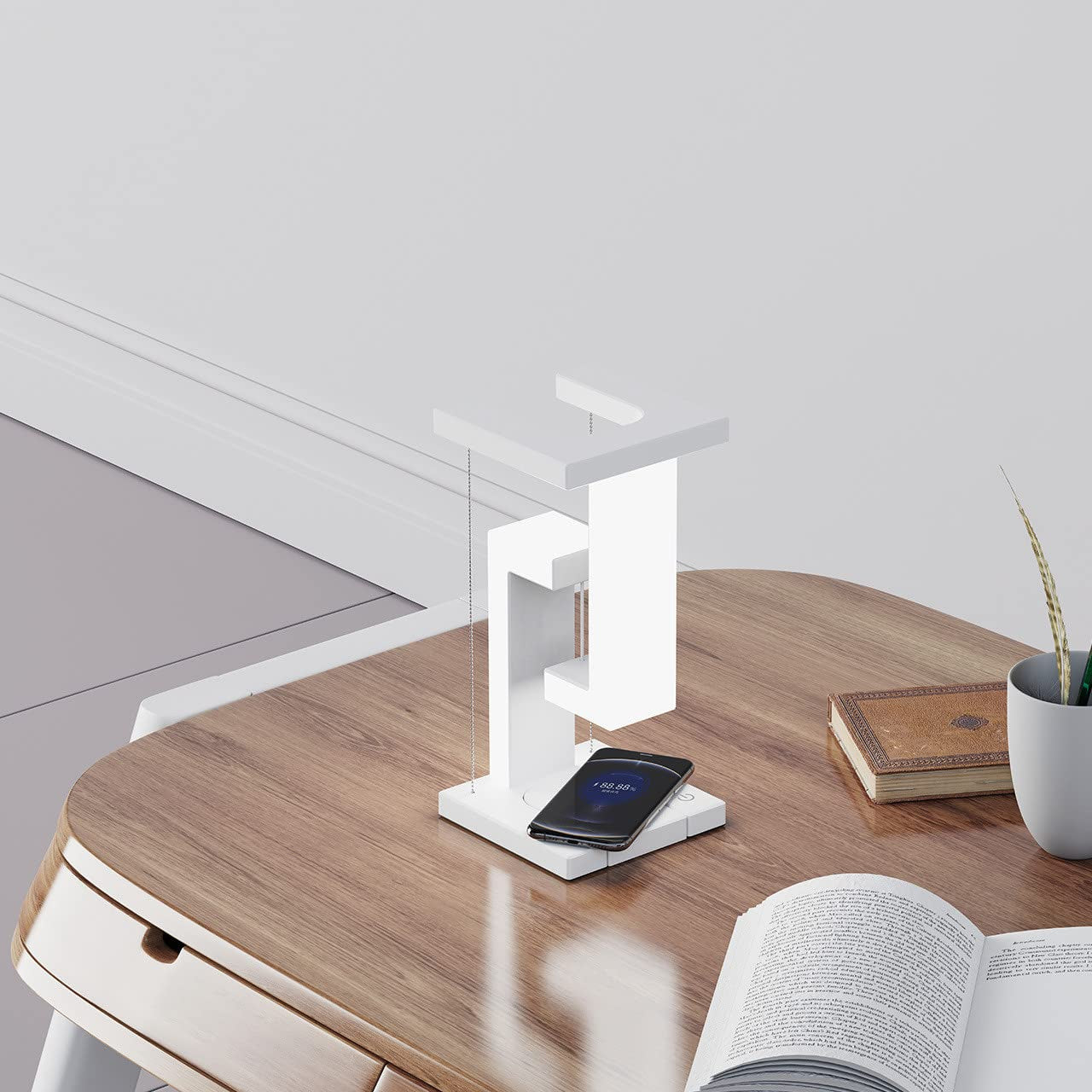 Home Office Smartphone Wireless Suspension Charging Creative Decor Lamp