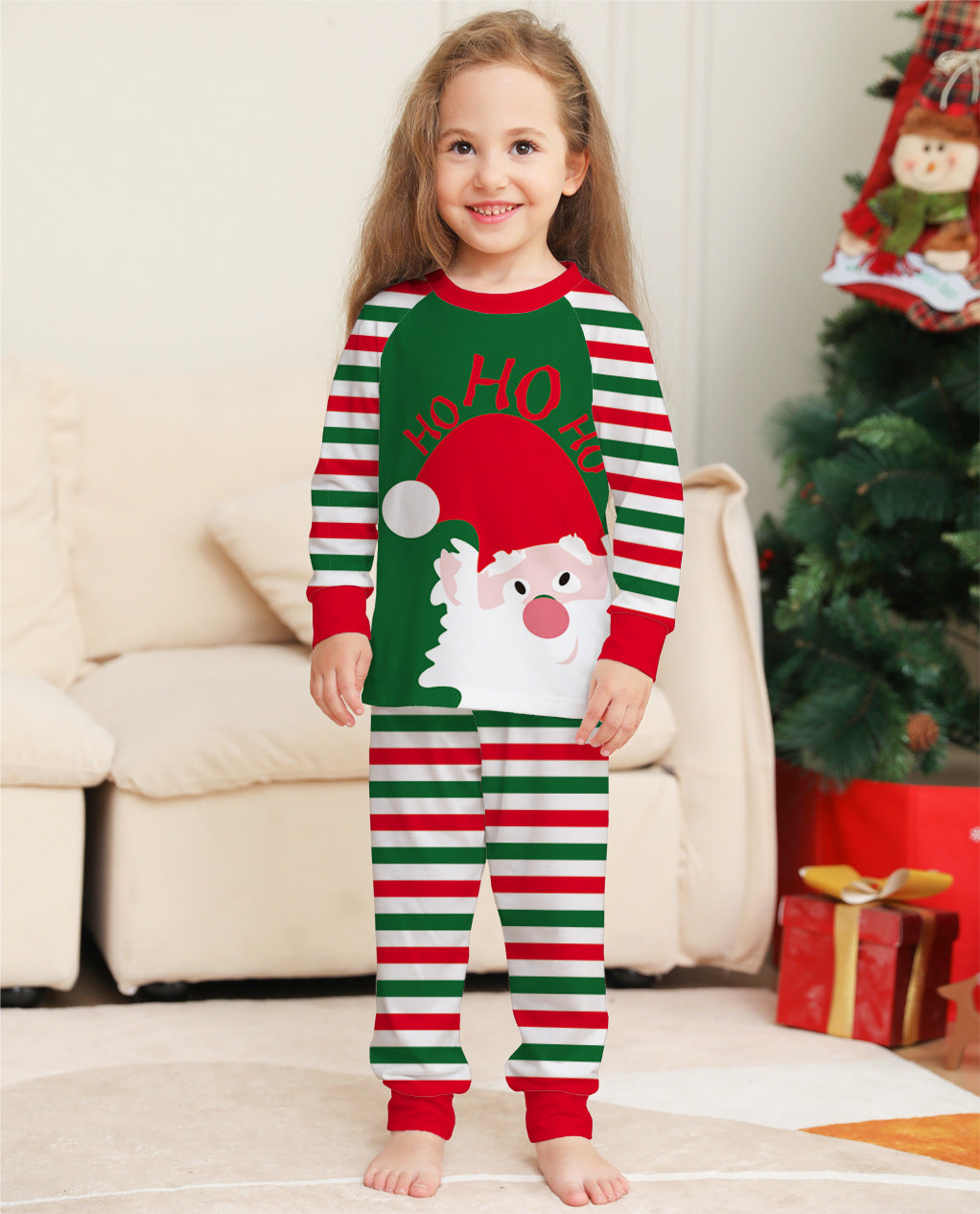 Holiday Family Christmas Pajamas Matching Sets Red Stripe Xmas Holiday Sleepwear Jammies Long Sleeve PJs Outfits