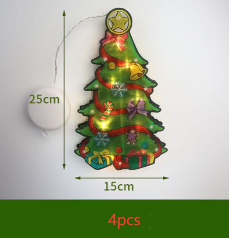 Holiday LED Suction Cup Window Hanging Lights Christmas Decoration